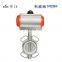 COVNA Air Control Wafer Type Butterfly Valve Double Acting Stainless Steel 304 Pneumatic Butterfly Valve