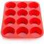 12Cups Food grade Silicone  Round Cake Mould Cupcake Tin Muffin Mold Tray Baking Pan