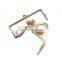 Factory Custom Cute Hinged Square Round Corner Golden Light Yellow Clutch Bag Frame  Lock Fame