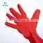 Individual Pack Red Color Chemical Resistant Anti Slip High Grip Work Wrinkle Rubber Gloves For Fishing