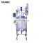 laboratory 100L explosion proof continuous stirred tank double layer jacket glass reactor