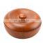 Wholesale custom oak wood 100% natural long- l asting eco-friend snack ramen round with soup salad bowl
