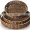 Hot sale Vietnam hand-woven rattan supermarket portable fruit food nut basket