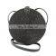 Black Straw Crossbody Bag Wicker Woven Rattan Handbag for Women
