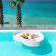 High Quality PE Heart Rattan Floating Pool Tray Hotel Water Floating Breakfast Serving Tray