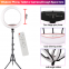 22 inch photographic rechargeable 3 phone holders custom selfie video 22inch led RGB ring fill light lamp with tripod stand