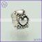 925 sterling silver dotted hearts bead spacer for European bracelet