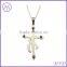 OEM rhinestone stainless steel leo inca cross pendant
