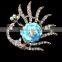 2015 resin rhinestone peacock brooch