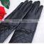 Women long leather gloves new fashion Black Bow leather gloves