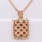 Colorized Rhinestones Square Shape Sweater Chain Gold Necklace