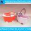 newest mix color squeezer plastic mop bucket with wheels