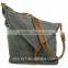 Canvas Leather Messenger Bag Fashionable School Bag