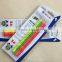 7" standard size round shape soft wood neon color body blister card HB pencil with heat rolling logo