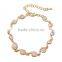 Quality Rhinestone Crystal Tilting Hollow Waterdrop Bracelet with 18k gold jewelry bracelets Tin Alloy Gold