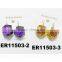cheap wholesale daily wear christmas resin crystal clip on earrings