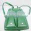 New design pouchy large capacity green PU leather girls casual backpack