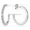 Mixed Styles Jewelry 18k White Gold Plated Silver Color Crystal Rhinestone Round Hoop Earring                        
                                                Quality Choice