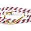 18k Gold Fish Hook Clasp Cotton Rope Double Strands Wrapped With Adjustable Knots Bracelet