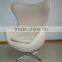 Modern style furniture leather soft/wool fabric egg swivel chair/Fancy design furniture living room relaxing egg chair