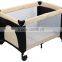 2015 cube shape baby crip with game entrance, two wheels net pritning baby playpen