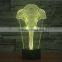 3D Optical Night Light Elephant 7 RGB Light Colors 10 LEDs AA Battery or DC 5V Mixed Lot