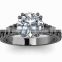 Latest Design Single Big Centre Stone High Quality Zircon Rings Silver Plated Ring Accessories For Women
