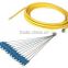 2015 SC/upc singlemode 12 core fanout optical fiber pigtail/cords