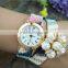 geneva cloth new design fashion girls watch wrist watch factories