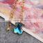 Women fashion accessories latest gold chain blue crystal bear charming necklace