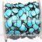 Turquoise Oval Fancy Bezel Chain Setting