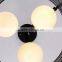 metal frame glass shade black painting big hotel pendant light