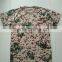 Custom made100% cotton green/brown print military camouflage T shirt