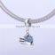 S293 Globalwin Silver Fish Animal Charm Zirconia Charm For Making Bracelet
