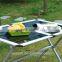 Outsunny Roll Up Top Aluminum Camp Portable Camping Picnic Table w/ Carrying Bag - 45" x 28" - Black