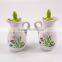 Set Of 2 Kitchen Flower Ceramic Vinegar Oil Pot Jar Container