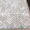 FSMT-623 Wooden White Marble Herringbone Mosaic Tile