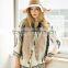 2016 new European style leather splicing faux fur vest woman dress