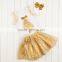 Latest Baby Kids Clothes Beautiful Children Fairy Skirts Wholesale Christmas Golden Childhood Tutu Set Bella Fairy