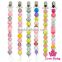 8NZ441-2 Lovebaby wholesale colorful plastic Candy Chunky Multicolored Pearls With Metal Pacifier Clip
