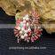 natural pearl inlay zircon stone titanium steel drop snowflake enamel glaze brooch