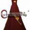 Brown&Saffron Medieval Renaissance Victorian Ball Gown Dress Costume For Gothic And Fantasy Parties