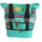 Blue Handle Simple Double Layer Polyester Mesh Cooler Bag