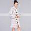 Lantianfur Womens Winter Luxury Outerwear Long Sleeve Mink Fur Coat light grey