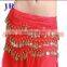 Cheap chiffon 128 coins belly dance hip scarf belt with gold coins Y-2012#