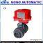 GOGO Switch type without signal feedback AC220v dn25 electric upvc ball valve