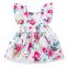 Popular design flower pattern summer baby girl party dress