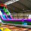 New design gorgeous purple Inflatable palm tree long slide with pool, Inflatable slip and slide on hot sale