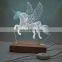 Newest USB 3D LED Lamp Creative Wood Night Lights Table Lamp Wooden Base Acrylic Lamp For Kids