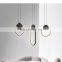Nordic post-modern style bedroom dining room chandelier iron round bar clothing store led creative chandelier